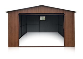 Eurostal - Garage 4x6 m tetto a due falde colore noce opaca
