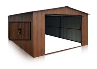 Eurostal - Garage 4x6 m tetto a due falde colore noce opaca