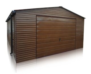 Garage in lamiera 5x6 mcon pendenza laterale in quercia dorata
