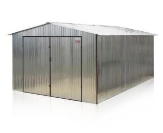 Plechová garáž 4×6 m sedlová střecha – pozink