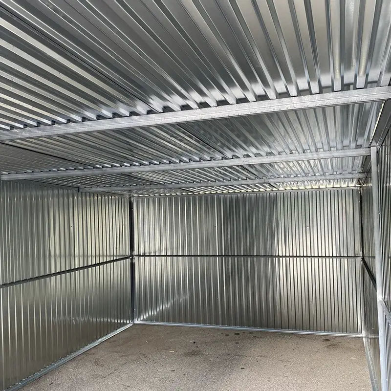 Plechová garáž 3 x 5 m zadní spád – pozinkovaná konstrukce