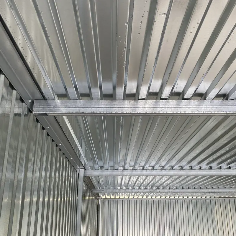 Plechová garáž 3 x 5 m zadní spád – pozinkovaná konstrukce