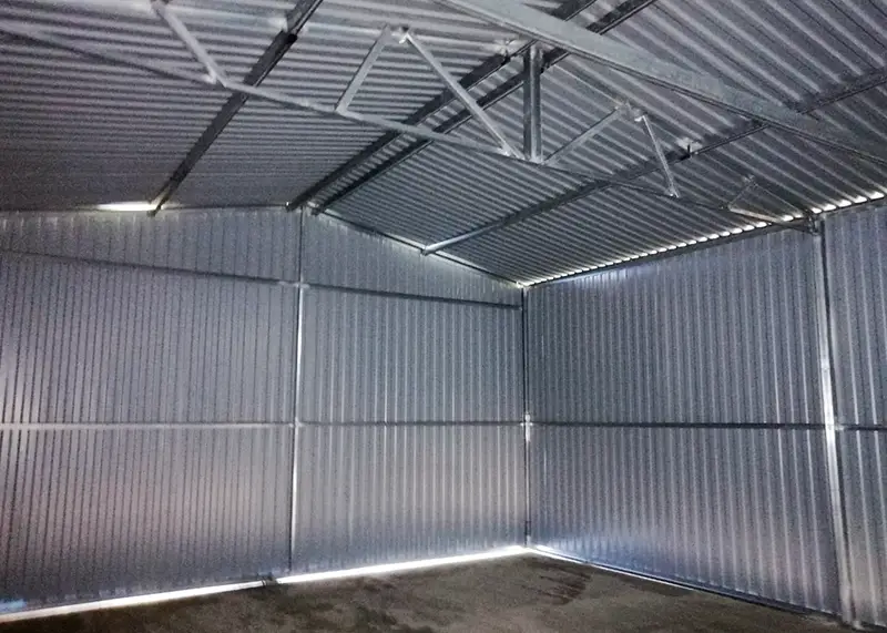 Konstrukce - Dvougaráž Eurostal 6 x 5 m sedlová střecha - Zlatý dub