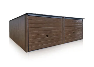 Dvougaráž Eurostal 6 x 5 m zadní spád - tmavý lesklý ořech