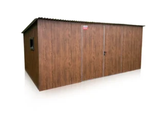 Plechová garáž, sklad, zahradní domek 5x3 m, dvoukřídlá vrata s FAB