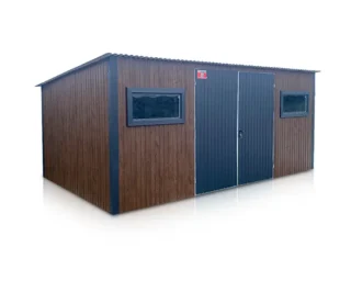 Plechová garáž, sklad, zahradní domek 5x3 m, dvoukřídlá vrata, okna