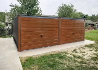 Dvougaráž Eurostal 6 x 5 m zadní spád - vrata Zlatý dub