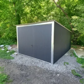 Plechová garáž 3 x 5 m | Zadní spád | Výklopná vrata | RAL 7016 Mat