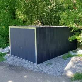 Plechová garáž 3 x 5 m | Zadní spád | Výklopná vrata | RAL 7016 Mat